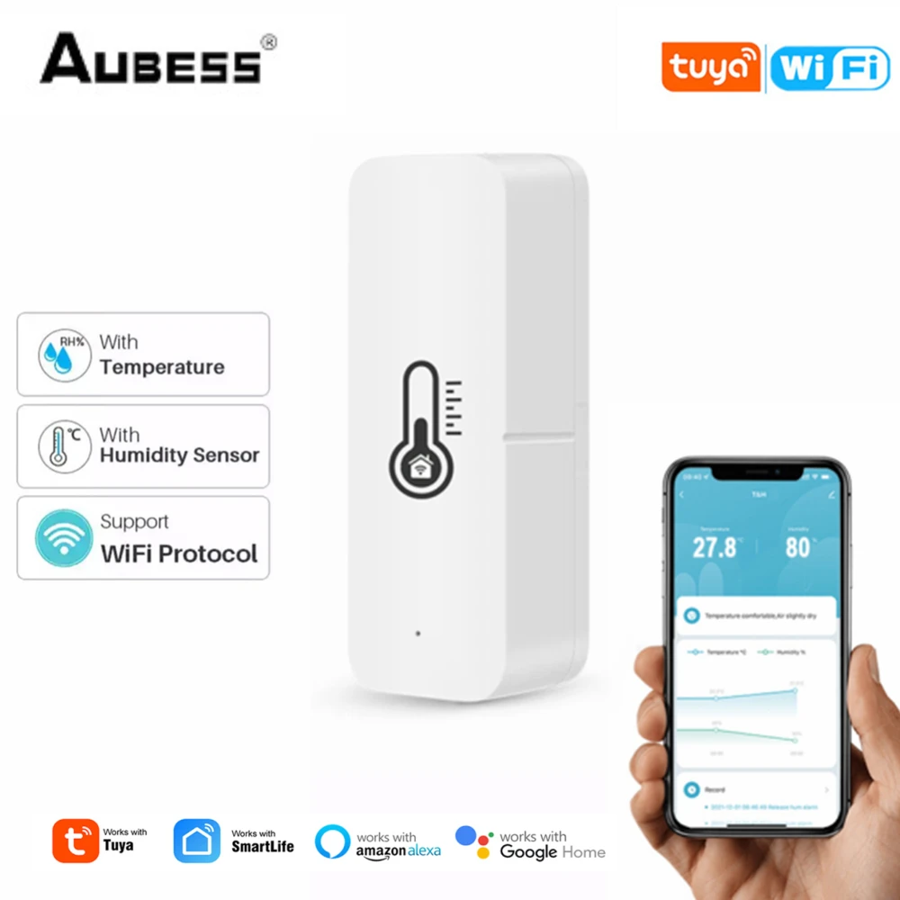 Tuya WiFi Smart Temperature Humidity Sensor Smart Life APP Remote Monitor Smart Home Thermometer Works With Alexa Google Home
Tuya WiFi Smart Temperature Humidity Sensor Smart Life APP Remote Monitor Smart Home Thermometer Works With Alexa Google Home