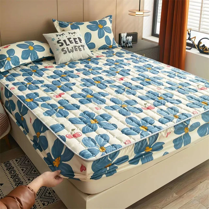 Thick Quilted Elastic Fitted Sheet Double Bed Mattress Cover Protector Soft Warm Deep Pocket Mattress Topper Air-Permeable Cover
Thick Quilted Elastic Fitted Sheet Double Bed Mattress Cover Protector Soft Warm Deep Pocket Mattress Topper Air-Permeable Cover