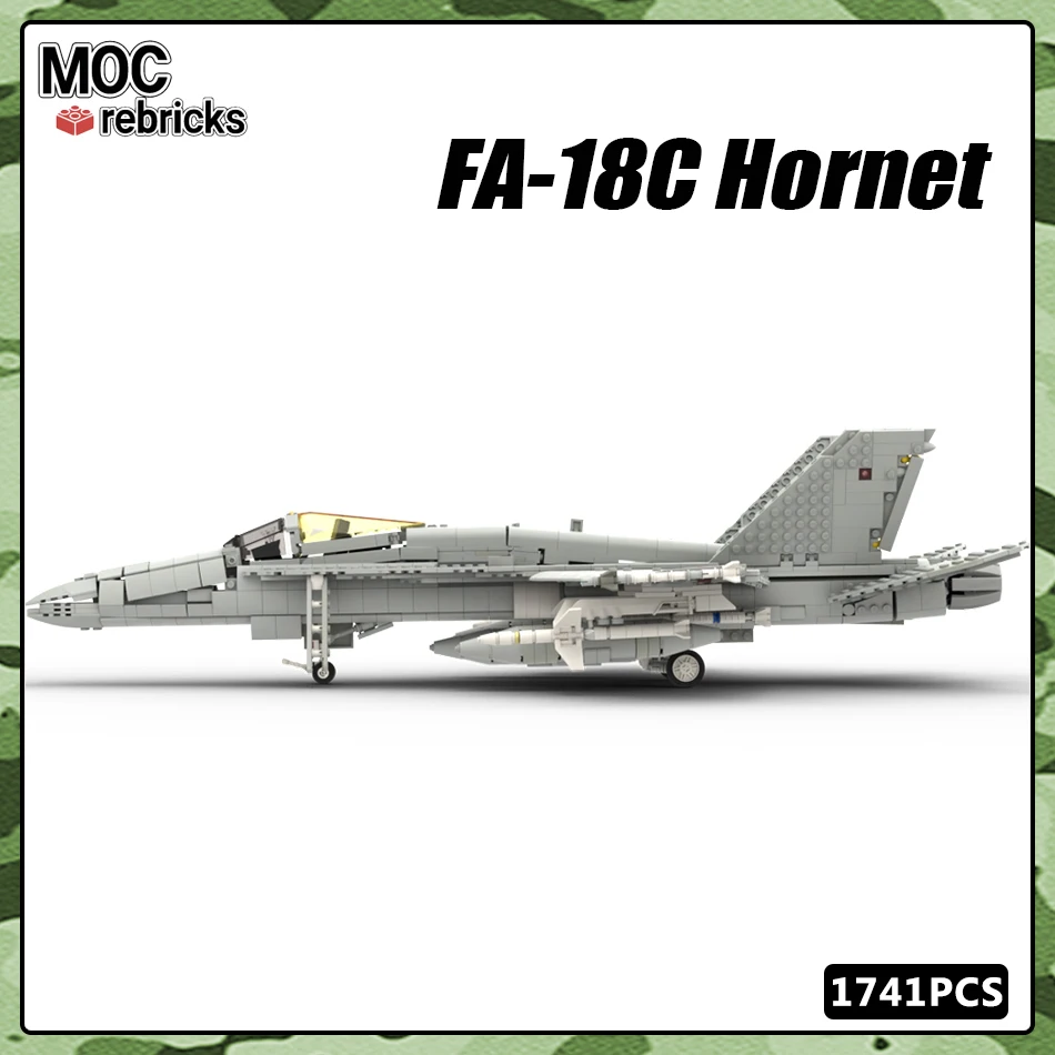 MOC Military Series USAF FA-18C Hornet Fighter Flying Weapons Building Block Model Set DIY Toys for Kid Christmas Gifts
MOC Military Series USAF FA-18C Hornet Fighter Flying Weapons Building Block Model Set DIY Toys for Kid Christmas Gifts