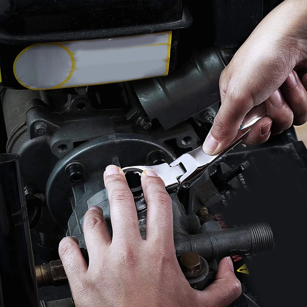 Набор из 8 трещоточных гаечных ключей, вращающиеся на 180 градусов
Набор из 8 трещоточных гаечных ключей, вращающиеся на 180 градусов