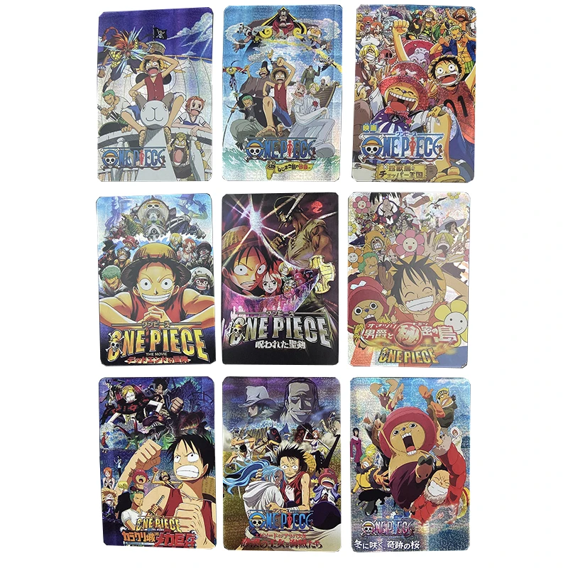 

14pcs/set ONE PIECE Flash Card Monkey D. Luffy Roronoa Zoro Sanji Nami Tony Tony Chopper ACG Anime Game Collection Card Gift Toy