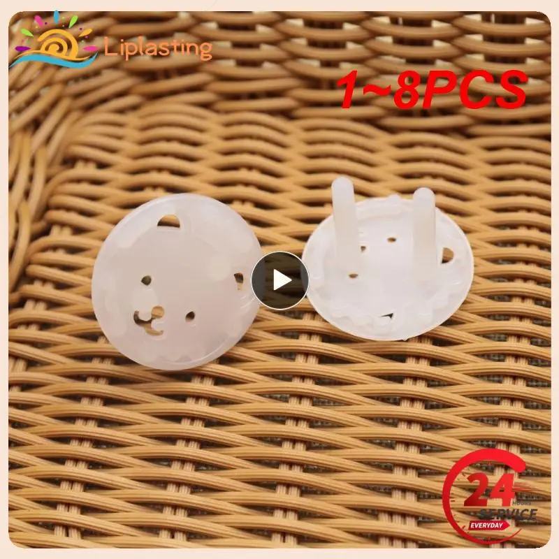 

1~8PCS Baby Safety Child Electric Socket Outlet Plug Protection Security Two Phase Safe Lock Cover Kids Sockets Cover Plugs