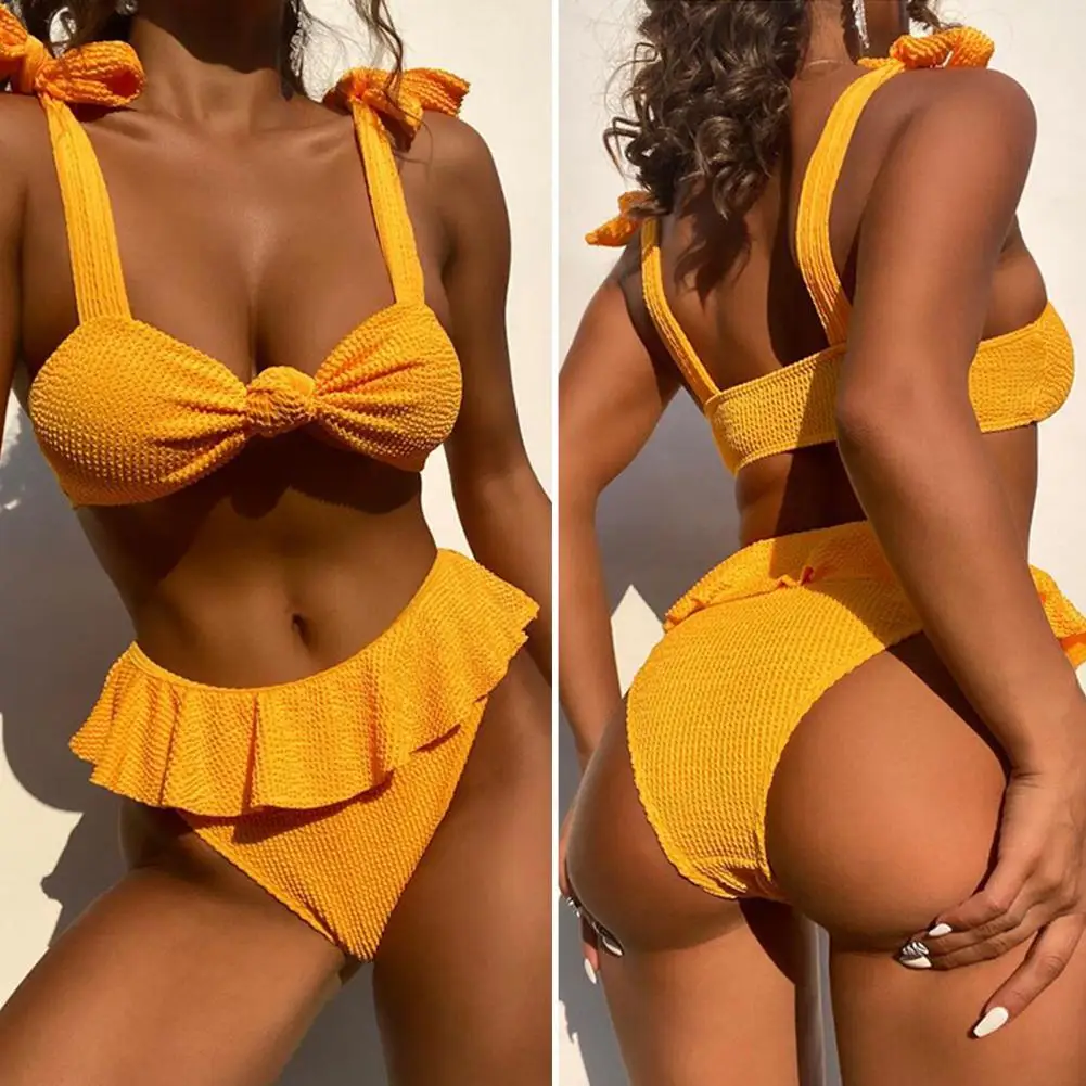 2 шт./компл. летний комплект бикини, женский однотонный купальник с открытой спиной и высокой талией, со шнуровкой и оборками, женский купаль... 
2 шт./компл. летний комплект бикини, женский однотонный купальник с открытой спиной и высокой талией, со шнуровкой и оборками, женский купаль...