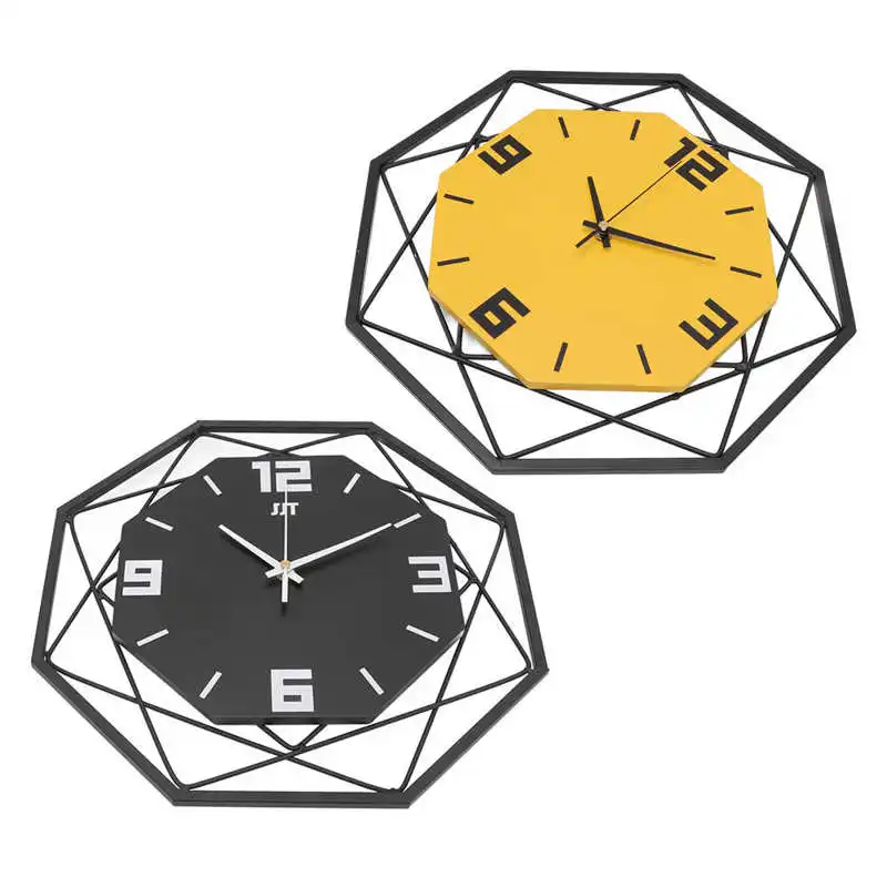 

Современные настенные часы с многоугольным дизайном, Современные Простые Стильные бесшумные настенные часы с бесшумным механизмом для дом...