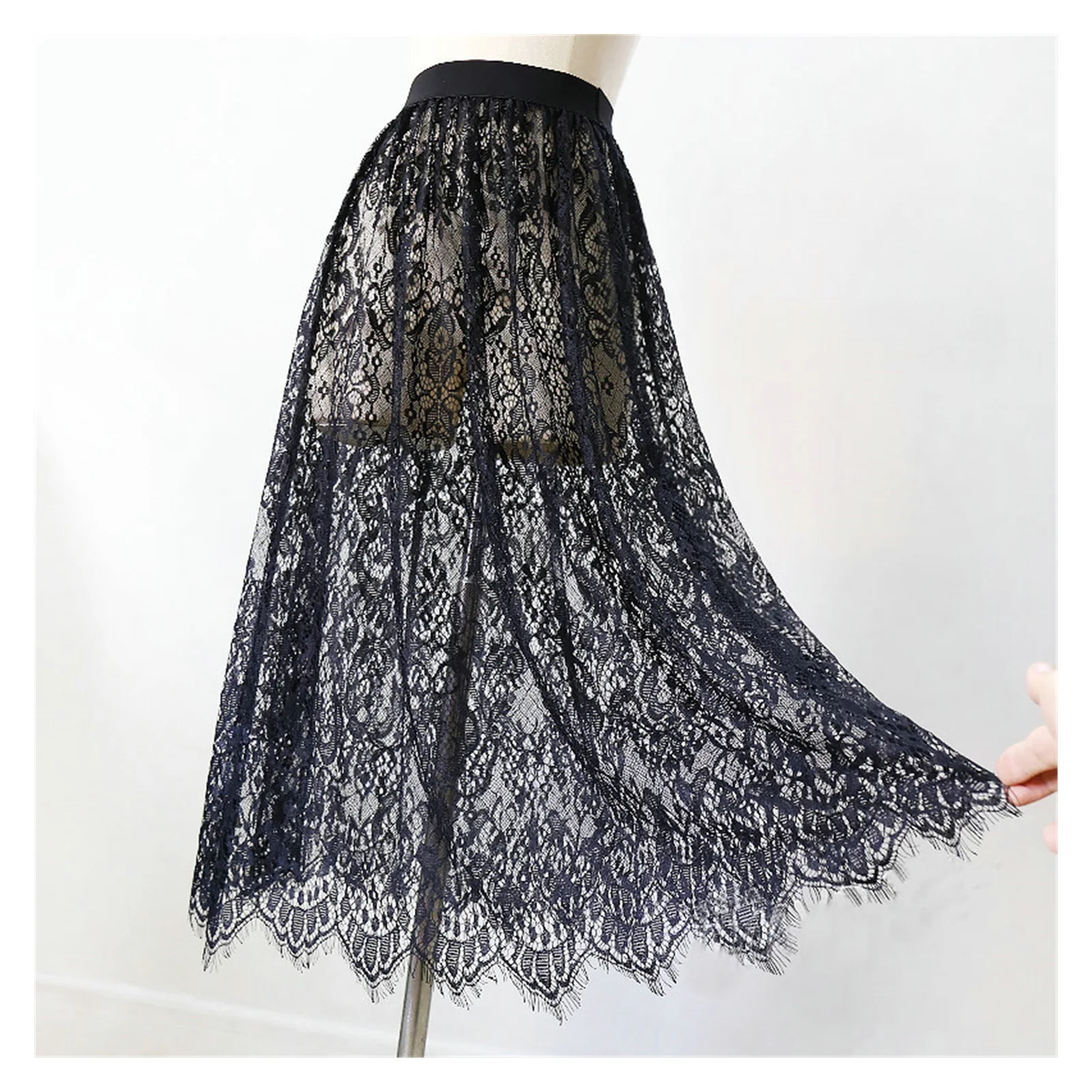 2022NEW Women Sexy Mesh Lace Transparent Long Tulle Skirt Korean Fashion Summer Ladies Elastic High Waist Black White Beach
2022NEW Women Sexy Mesh Lace Transparent Long Tulle Skirt Korean Fashion Summer Ladies Elastic High Waist Black White Beach