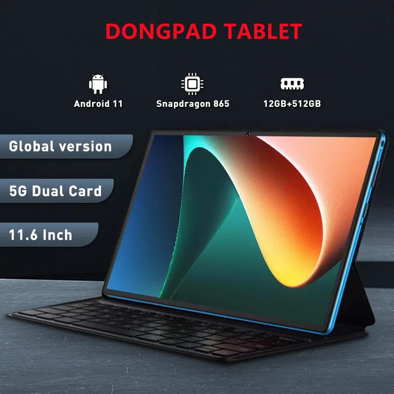 2022 Global Version Pad5 Original Tablet Android 11 12GB+512GB Snapdragon 865 Tabletas PC 5G Dual SIM Card Or WIFI GPS Tablette
2022 Global Version Pad5 Original Tablet Android 11 12GB+512GB Snapdragon 865 Tabletas PC 5G Dual SIM Card Or WIFI GPS Tablette