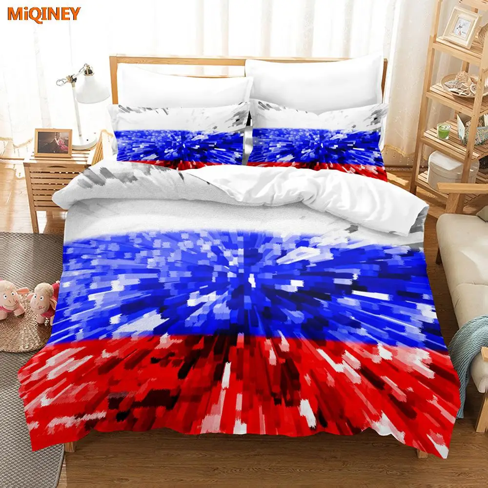 

MiQINEY Nwe Russia Flag Insignia Bedding Set Single Twin Full Queen King Size гербом РФ Bed Set Aldult Kid Bedroom