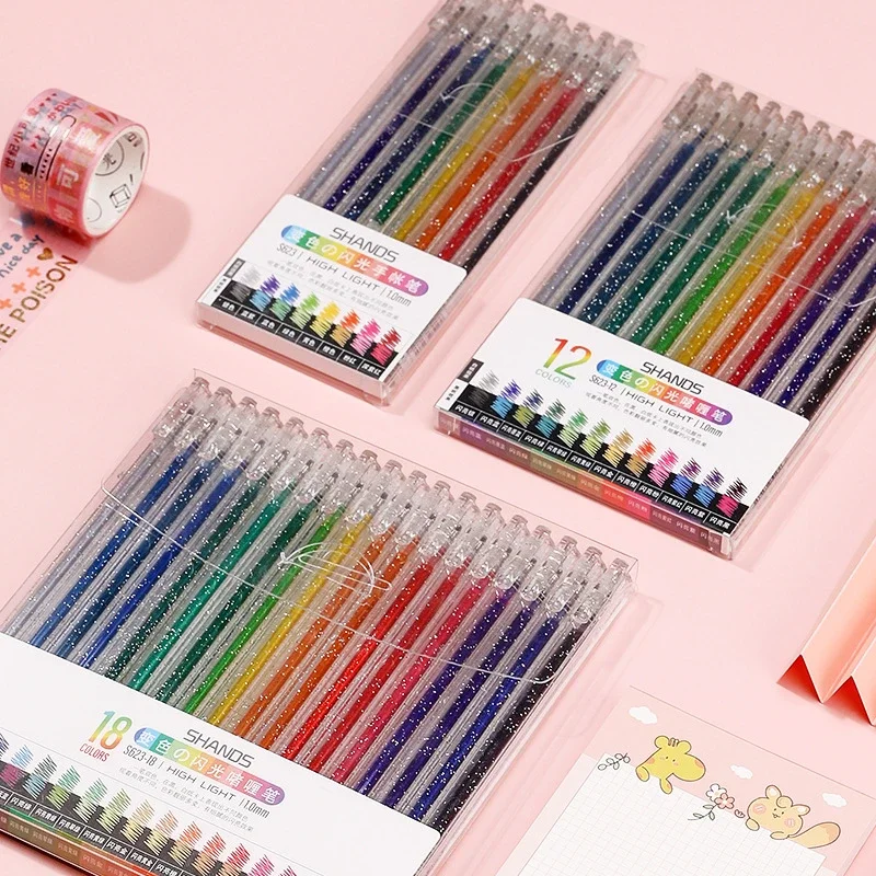 Metallic Gel Pen Set Cute stationery 12/18 Colors Shiny Markers 1.0MM Drawing Scrapbook Album Diary Kawaii School Supplies
Metallic Gel Pen Set Cute stationery 12/18 Colors Shiny Markers 1.0MM Drawing Scrapbook Album Diary Kawaii School Supplies