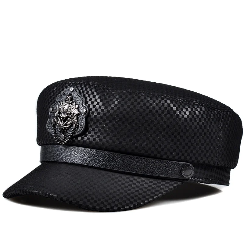 Winter Genuine Leather Flat Novelty Cap Young Student Plaid Hat Men Women Sheepskin Shield Gorra Korean Casual Fitted Navy Caps
Winter Genuine Leather Flat Novelty Cap Young Student Plaid Hat Men Women Sheepskin Shield Gorra Korean Casual Fitted Navy Caps