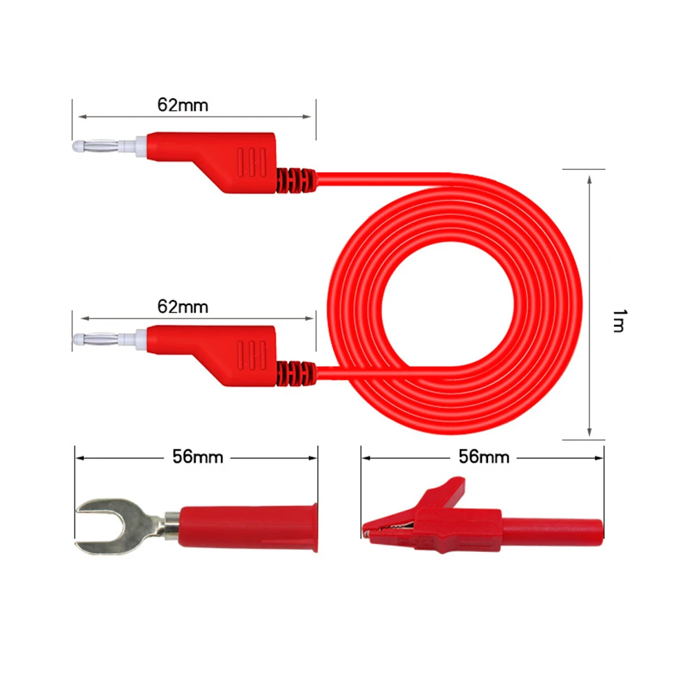 15 Pcs 4mm Stackable Banana Plug Test Lead Kit With Alligator Clip Back Probe For Measuring Tools Multimeter Test Kit
15 Pcs 4mm Stackable Banana Plug Test Lead Kit With Alligator Clip Back Probe For Measuring Tools Multimeter Test Kit