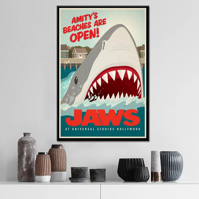 Jaws Movie Horror Shark poster and print vintage decor Picture Canvas Painting Hot retro style decorations for home decor Quadro
Jaws Movie Horror Shark poster and print vintage decor Picture Canvas Painting Hot retro style decorations for home decor Quadro