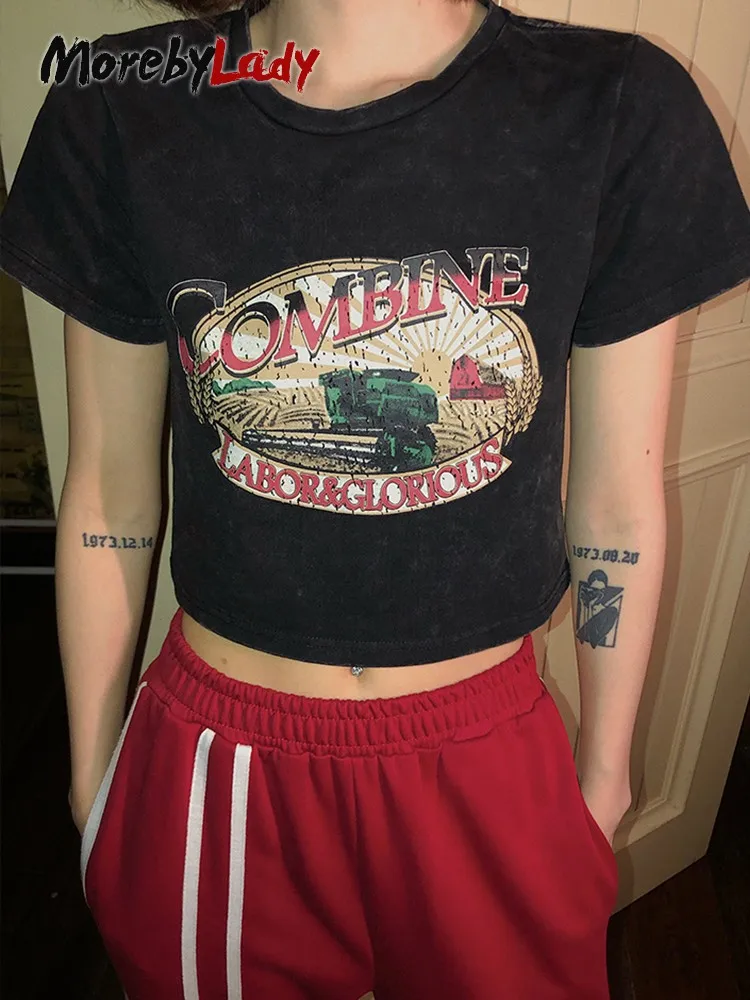 Morebylady Summer Print T Shirt Y2k Grunge Short Sleeve Skinny Streetwear Cropped Feminino Sexy Punk Tee Shirt Femme Korean 2022
Morebylady Summer Print T Shirt Y2k Grunge Short Sleeve Skinny Streetwear Cropped Feminino Sexy Punk Tee Shirt Femme Korean 2022