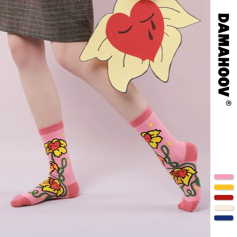 DAMAHOOV Spring Summer New Flower Heart illustration Cartoon Personality Minority Funny Middle Stockings Children's Cotton Socks
DAMAHOOV Spring Summer New Flower Heart illustration Cartoon Personality Minority Funny Middle Stockings Children's Cotton Socks