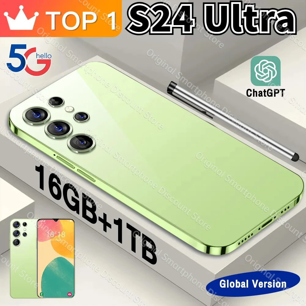 

S24 Ultra Brand SmartPhone 7.3 Inch HD 16+1TB Full Screen Global Version Unlocked android Cell Phone 5G Mobile Phones with NFC