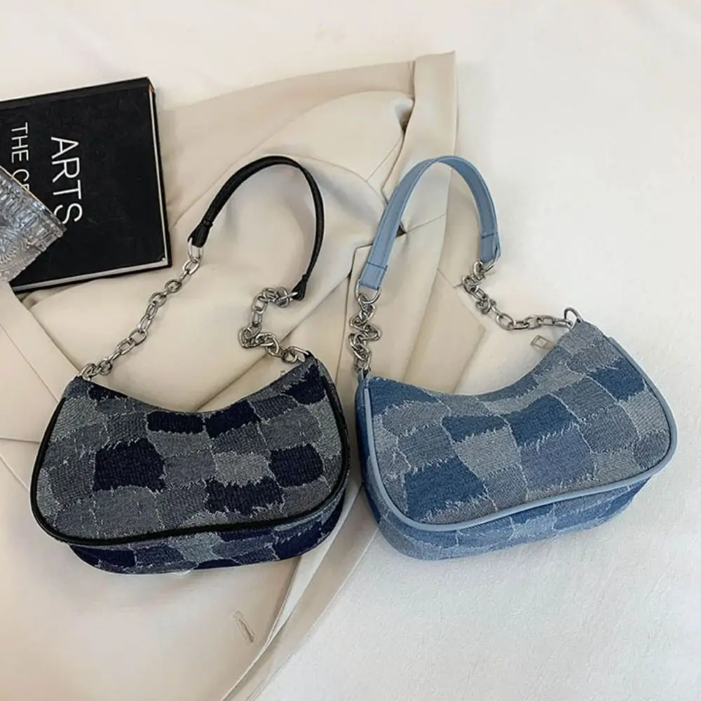Chain Denim Plaid Crossbody Bag Simple Small Single Shoulder Checked Contrast Color Girl
Chain Denim Plaid Crossbody Bag Simple Small Single Shoulder Checked Contrast Color Girl