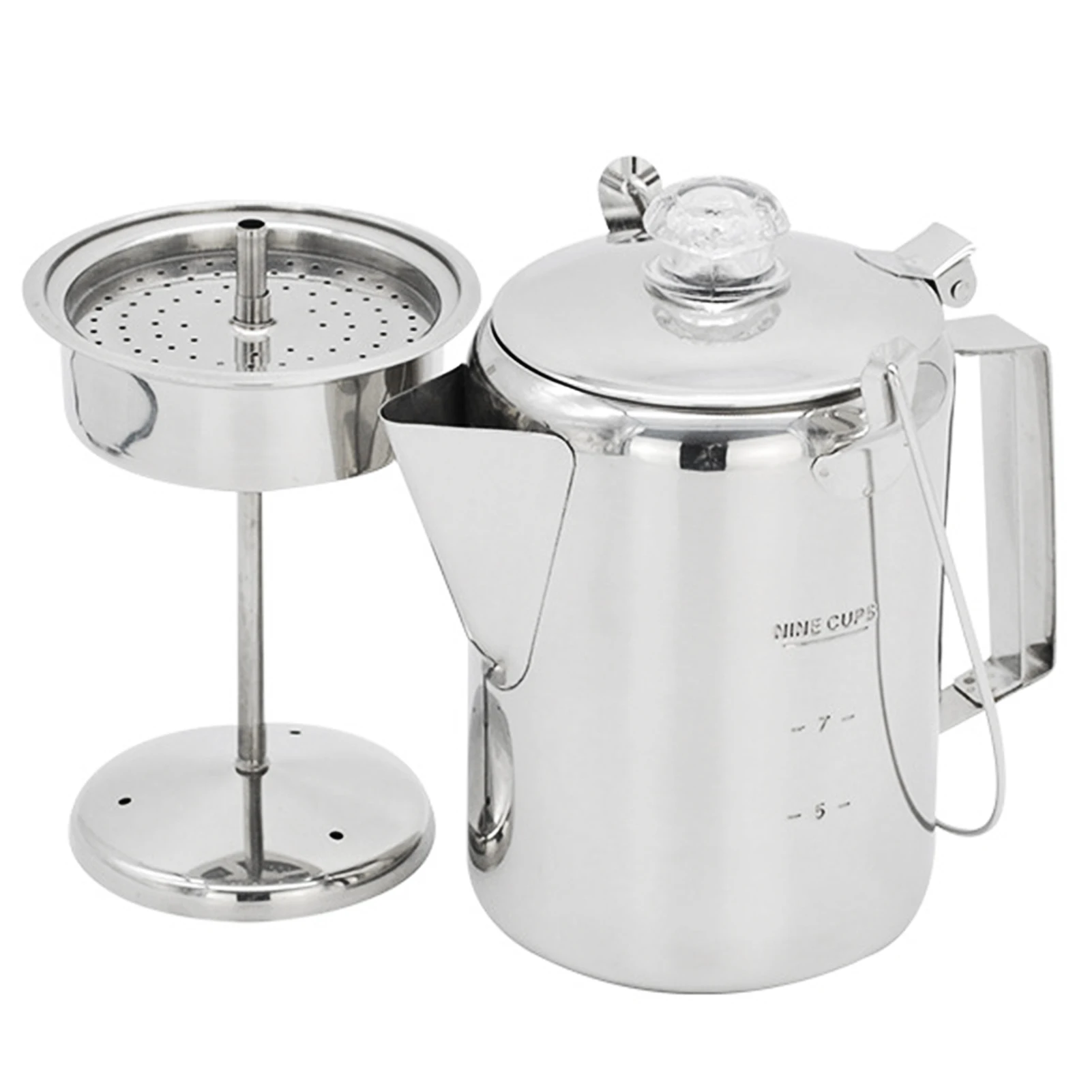 Camping 1.2L 9 Cup Stainless Steel Percolator Coffee Pot Coffee Maker for Outdoor Picnic Home Kitchen Coffee Pot 
Camping 1.2L 9 Cup Stainless Steel Percolator Coffee Pot Coffee Maker for Outdoor Picnic Home Kitchen Coffee Pot