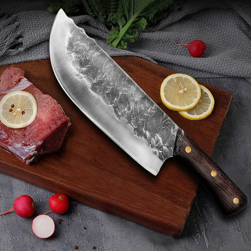 7.6" Butcher Knife Handmade Forged Chinese Chef Knife 5CR15 Stainless Steel Meat Cleaver Vegetables Slicing Kitchen Knife
7.6" Butcher Knife Handmade Forged Chinese Chef Knife 5CR15 Stainless Steel Meat Cleaver Vegetables Slicing Kitchen Knife