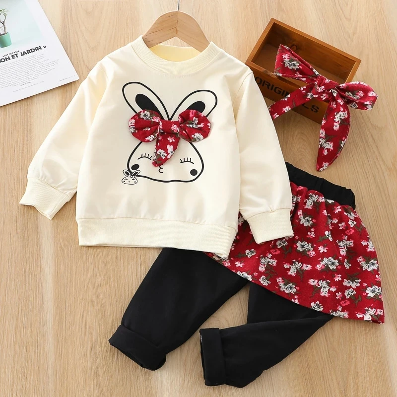 Baby Girls Suits For 3 Years Clothes Sets Spring Autumn Toddler Cotton Hoodies Dress Leggings Headband 3pcs Tracksuits For Bebe
Baby Girls Suits For 3 Years Clothes Sets Spring Autumn Toddler Cotton Hoodies Dress Leggings Headband 3pcs Tracksuits For Bebe