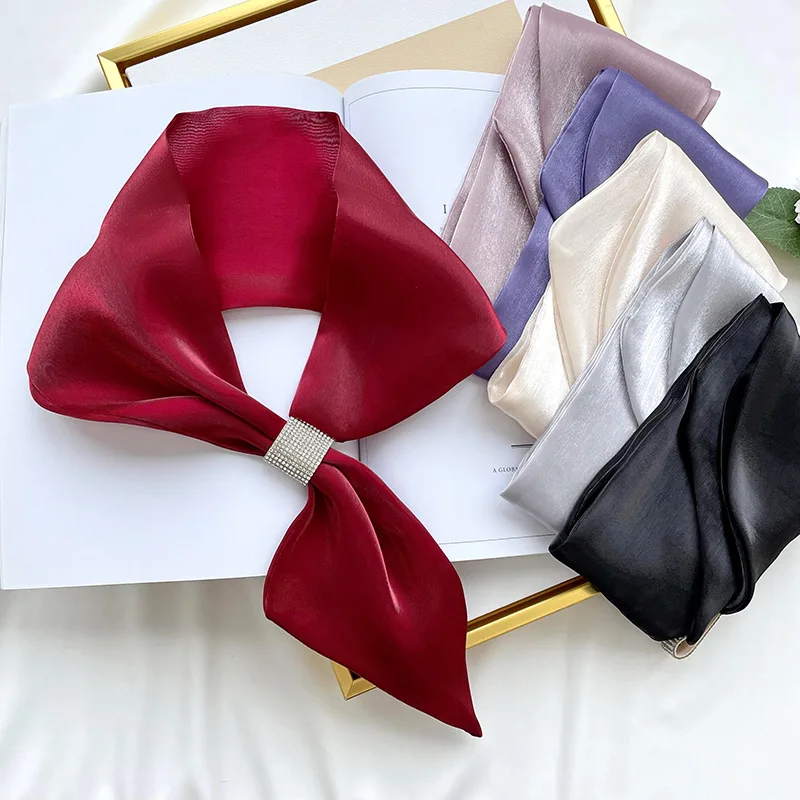Luxury Women's Silk Scarf Solid Color Elegant Satin Scarf Fashion Bandana Shawls Scarves for Ladies Woman Scarves New
Luxury Women's Silk Scarf Solid Color Elegant Satin Scarf Fashion Bandana Shawls Scarves for Ladies Woman Scarves New
