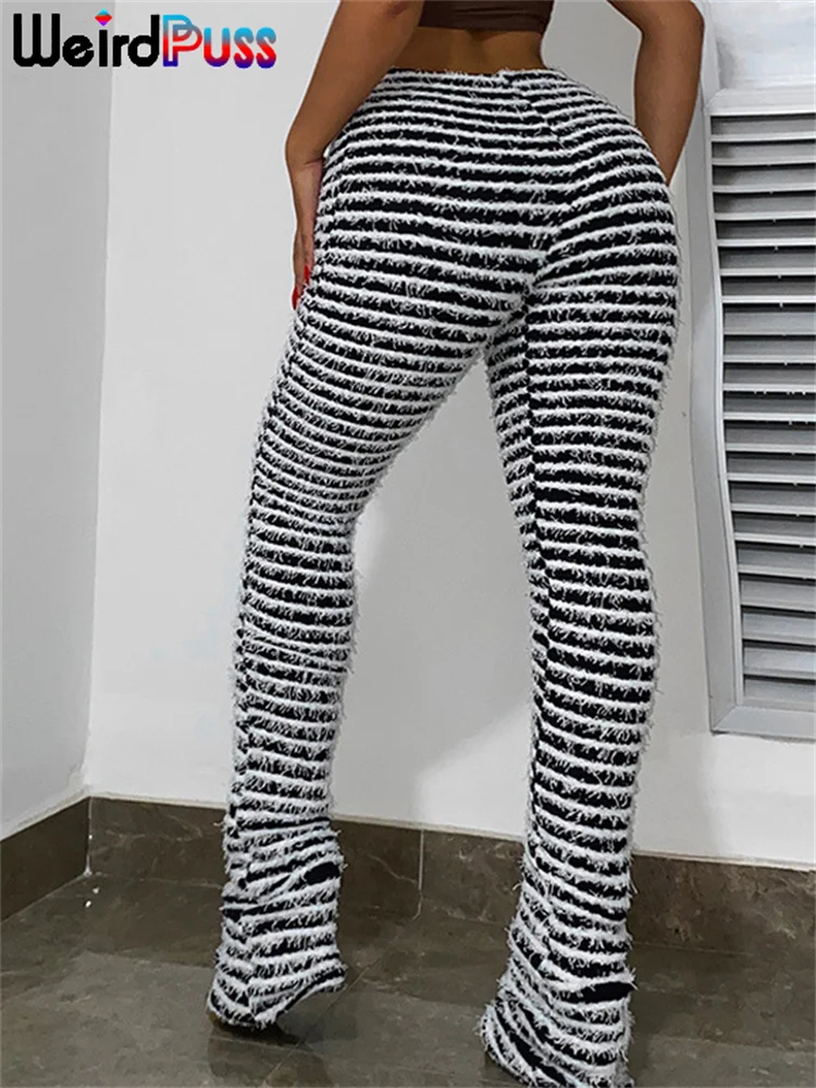 Weird Puss Striped Fluffy Stacked Pants High Waist Trend Causal Sporty Leggings Skinny Elastic Wild Streetwear Shaggy Trouser
Weird Puss Striped Fluffy Stacked Pants High Waist Trend Causal Sporty Leggings Skinny Elastic Wild Streetwear Shaggy Trouser
