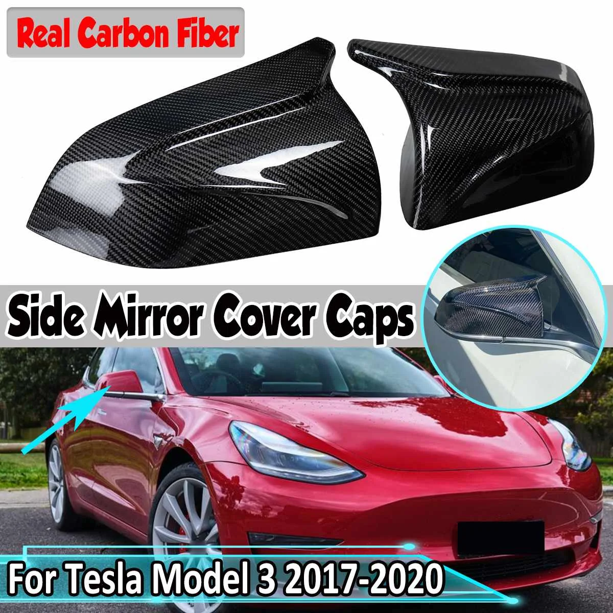 Black/Real Carbon Fiber 2xCar Rear View Mirror Cover Cap Replacement For Tesla Model 3 2017 2018 2019 2020 Rearview Mirror Cover
Black/Real Carbon Fiber 2xCar Rear View Mirror Cover Cap Replacement For Tesla Model 3 2017 2018 2019 2020 Rearview Mirror Cover