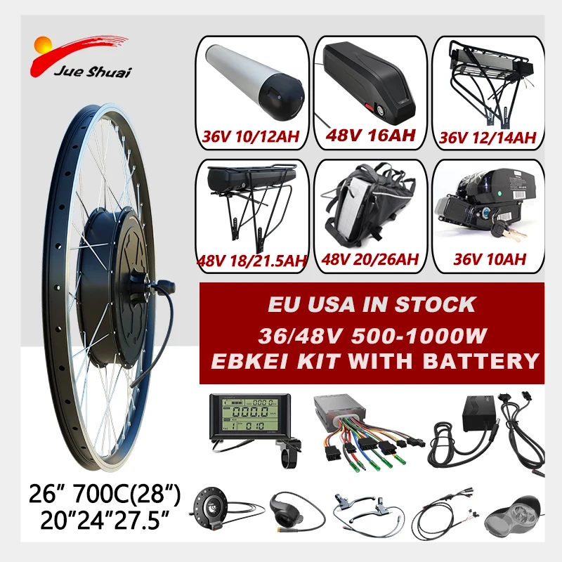 

EU STOCK Electric Bicycle Conversion Kit 36V 250W 350W 500W Brushless Front Rear Wheel Hub Motor 26-29 Inch 700C For Ebike Kit