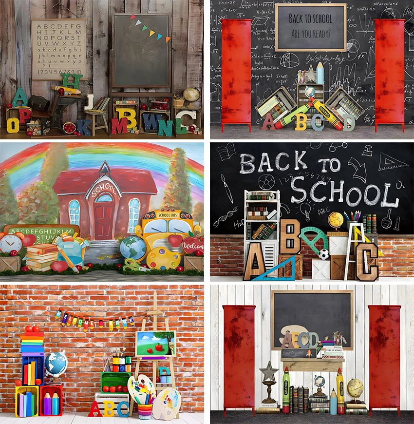 Welcome Back To School Photography Backdrop Black Chalkboard Globe Book Wood Wall Decor Kids Child Portrait Background 
Welcome Back To School Photography Backdrop Black Chalkboard Globe Book Wood Wall Decor Kids Child Portrait Background