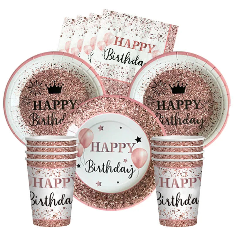 Rose Gold Girls Birthday Theme Party Disposable Tableware Rose Gold Plates Napkins Happy 16th 18th Sweet Birthday Party Supplies
Rose Gold Girls Birthday Theme Party Disposable Tableware Rose Gold Plates Napkins Happy 16th 18th Sweet Birthday Party Supplies
