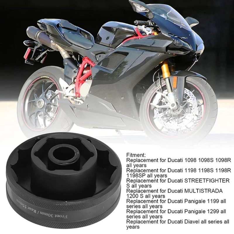 Durable Wheel Nut Socket Tool 55mm+30mm Easy Tire Maintenance Tool Convenient & Reliable Repair Tool for 1098 1198 1199S
Durable Wheel Nut Socket Tool 55mm+30mm Easy Tire Maintenance Tool Convenient & Reliable Repair Tool for 1098 1198 1199S