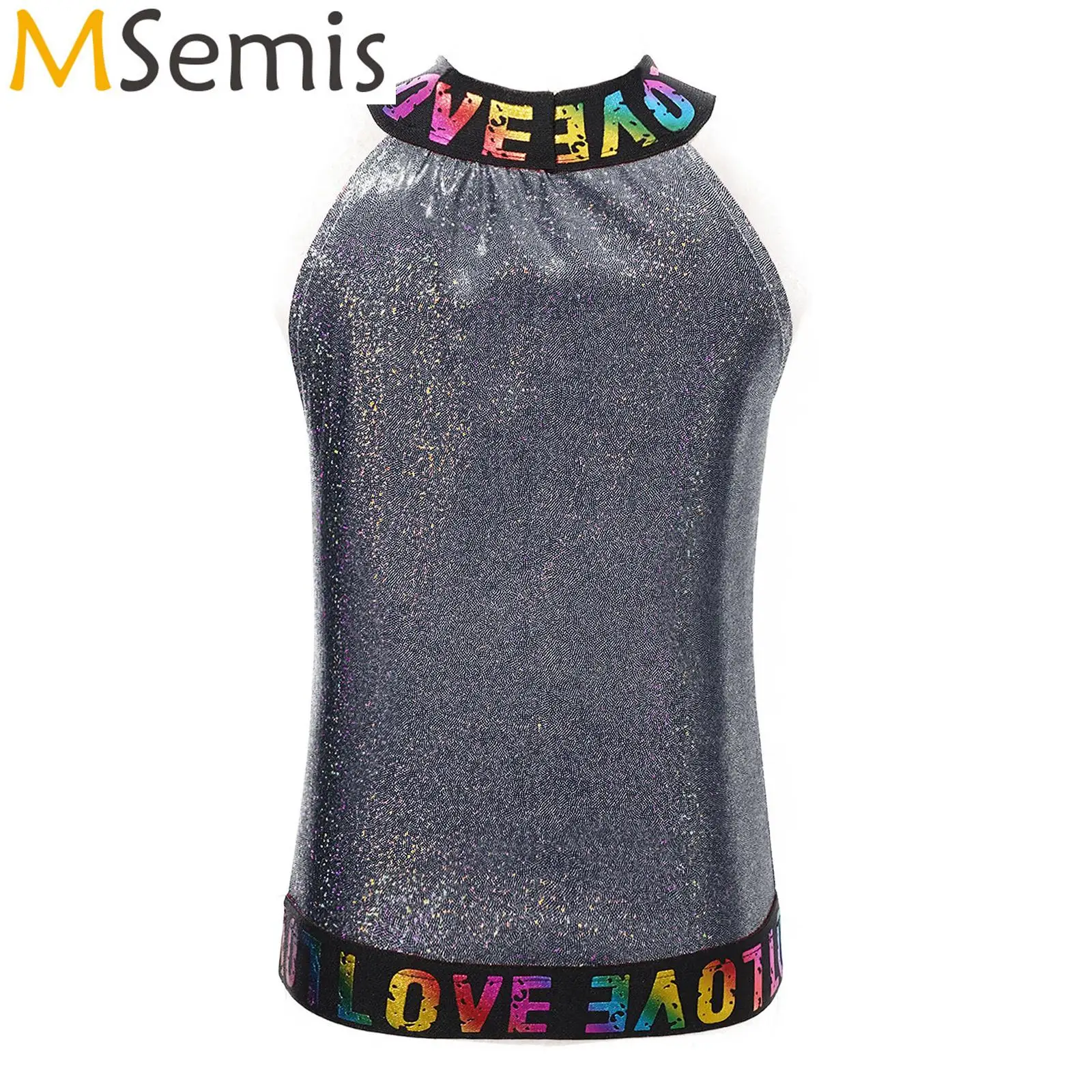 Детский спортивный жилет для девочек, блестящий Блестящий жилет с буквенным принтом и лямкой на шее, безрукавка для современных танцев, топ для гимнастических представлений
Детский спортивный жилет для девочек, блестящий Блестящий жилет с буквенным принтом и лямкой на шее, безрукавка для современных танцев, топ для гимнастических представлений