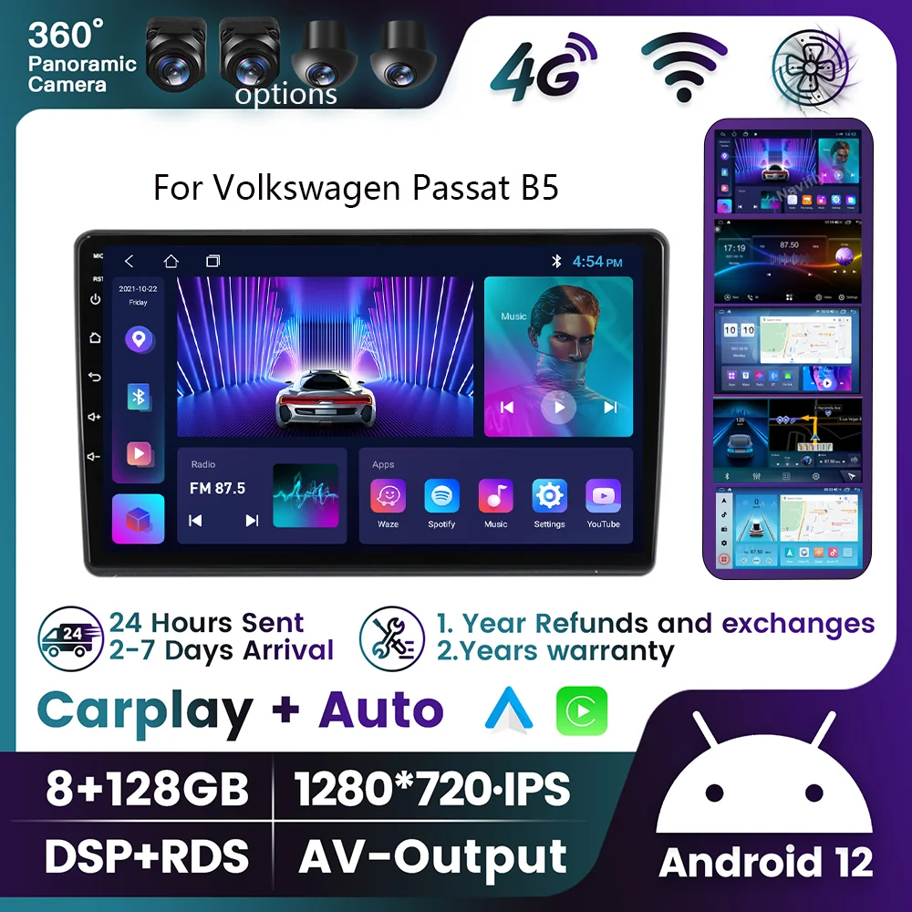 Android 12 Car Smart System For VW Volkswagen Passat B5 DSP 4G LTE Stereo Radio GPS Navigation 2Din All-in-One Wireless Carplay
Android 12 Car Smart System For VW Volkswagen Passat B5 DSP 4G LTE Stereo Radio GPS Navigation 2Din All-in-One Wireless Carplay