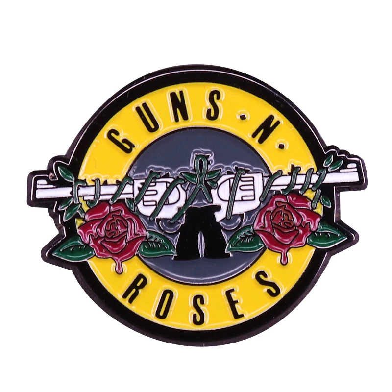 Guns N Roses Band брошь с логотипом badge GNR эмалированная булавка для любителей музыки |