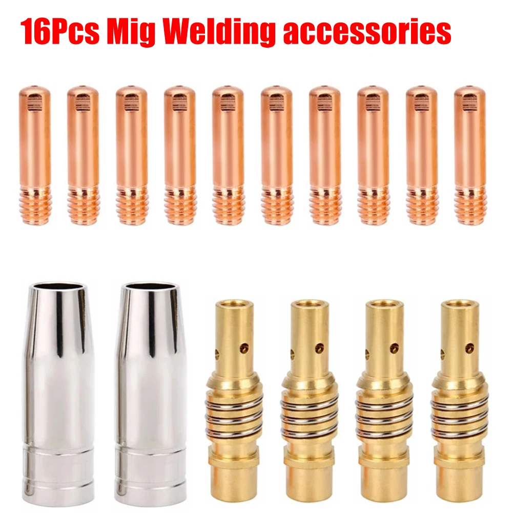 16pc/Set Mig Welding Nozzle Co2 Welding Torch Consumables Tip Holder Contact 15AK Mig Torches Accessories Welding Torch Part
16pc/Set Mig Welding Nozzle Co2 Welding Torch Consumables Tip Holder Contact 15AK Mig Torches Accessories Welding Torch Part