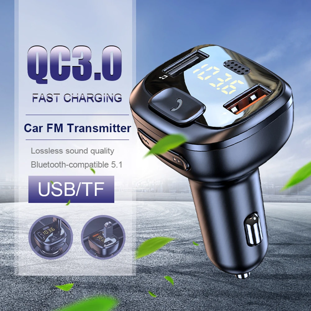 FM Transmitter Bluetooth-Compatible Wireless Car MP3 Player Dual USB QC3.0 Fast Charging TF/USB Input Hands-Free Call Car Radio
FM Transmitter Bluetooth-Compatible Wireless Car MP3 Player Dual USB QC3.0 Fast Charging TF/USB Input Hands-Free Call Car Radio
