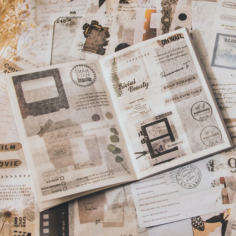 40Pcs Stickers Vintage Fragment Diary Planner Supplies Collage handmade Paper Decorative Scrapbook Stationery 120*185MM
40Pcs Stickers Vintage Fragment Diary Planner Supplies Collage handmade Paper Decorative Scrapbook Stationery 120*185MM