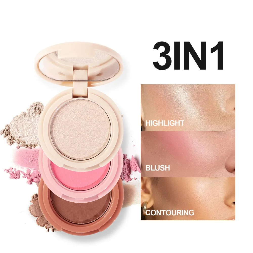 3 Colors New Highlight Blush Contouring Powder Creamy Smooth Weightless Texture Long Lasting 3in1 All-in-one Palette Face Makeup
3 Colors New Highlight Blush Contouring Powder Creamy Smooth Weightless Texture Long Lasting 3in1 All-in-one Palette Face Makeup