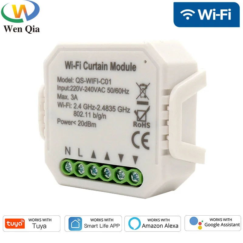 WIFI Tuya Smart Life Curtain Switch Roller Shutter Module for Blinds Motor Smart Home with Google Home Alexa Timer Voice Control
WIFI Tuya Smart Life Curtain Switch Roller Shutter Module for Blinds Motor Smart Home with Google Home Alexa Timer Voice Control