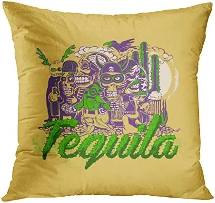 Tequila Crazy Persons Bikers Skulls and Cactus Agave Hidden Zipper Home Sofa Decorative Cushion Case Printed Pillowcase
Tequila Crazy Persons Bikers Skulls and Cactus Agave Hidden Zipper Home Sofa Decorative Cushion Case Printed Pillowcase