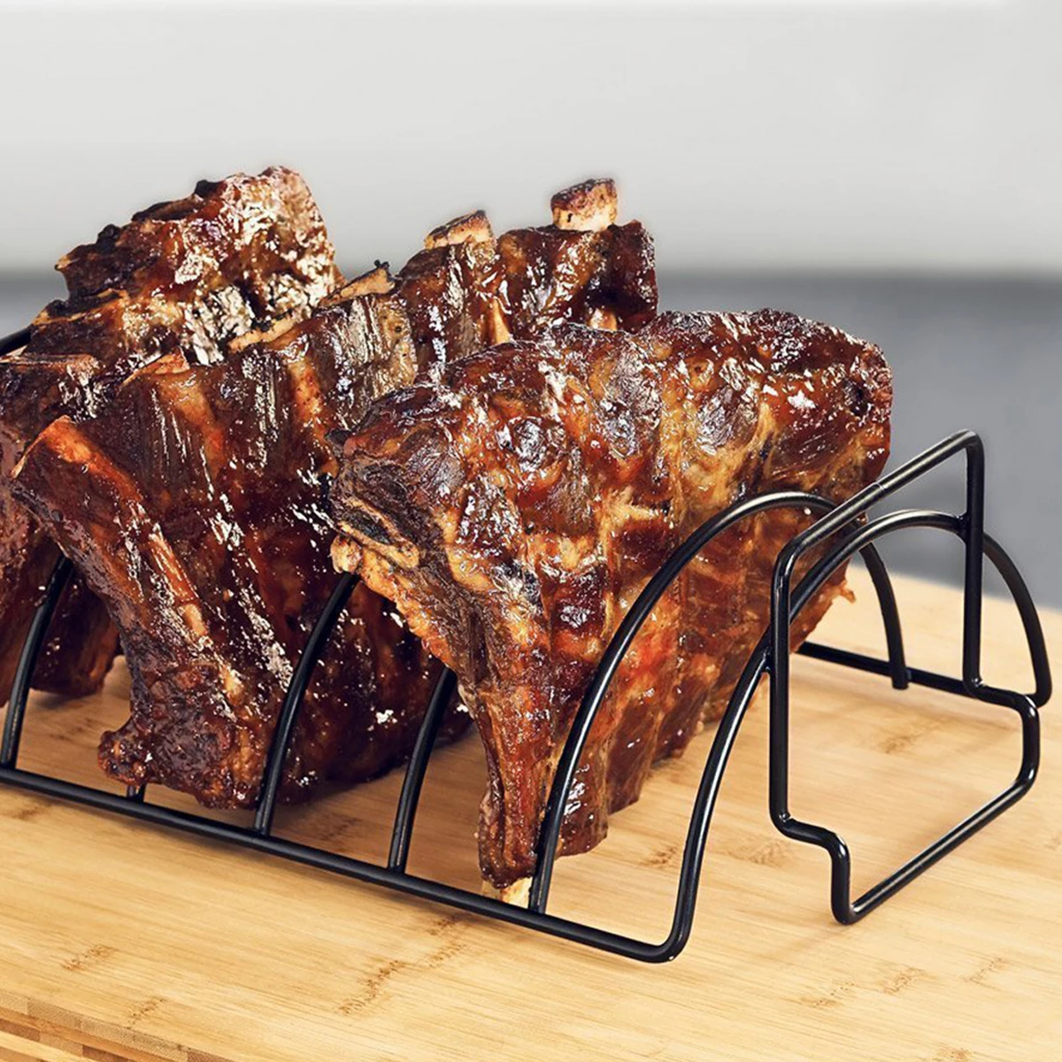 Roasting Rack Sturdy Iron Roasting Stand for BBQ Nonstick Rib Rack for Smoking and Grilling Dual-Purpose Portable BBQ Rib Smoke 
Roasting Rack Sturdy Iron Roasting Stand for BBQ Nonstick Rib Rack for Smoking and Grilling Dual-Purpose Portable BBQ Rib Smoke