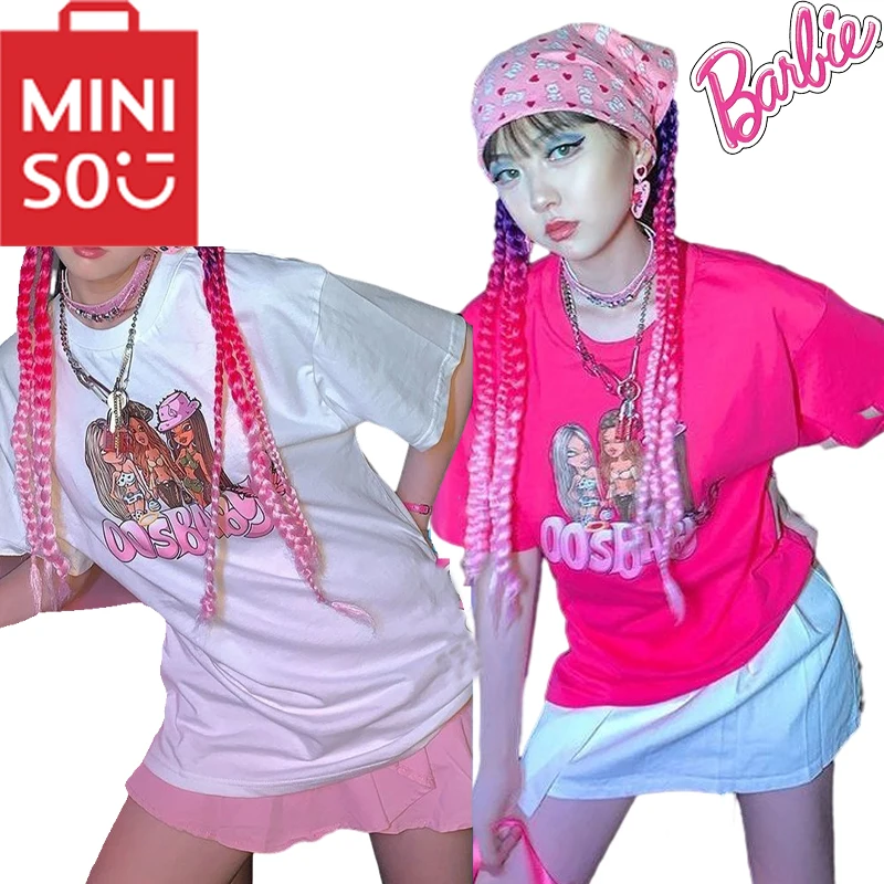 Miniso Барби Женская свободная футболка с коротким рукавом Y2K принт с коротким рукавом Милая Барби для девочек хлопковая Футболка Топ одежда подарок
Miniso Барби Женская свободная футболка с коротким рукавом Y2K принт с коротким рукавом Милая Барби для девочек хлопковая Футболка Топ одежда подарок