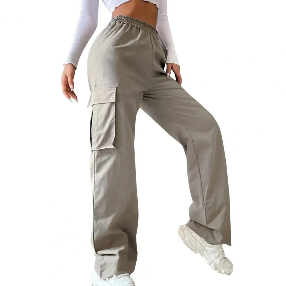 Women Cargo Pants Spring Elastic Waist Solid Color Pockets Wide Leg Trouser Female Casual Korean Streetwear Joggers Sweatpants
Women Cargo Pants Spring Elastic Waist Solid Color Pockets Wide Leg Trouser Female Casual Korean Streetwear Joggers Sweatpants