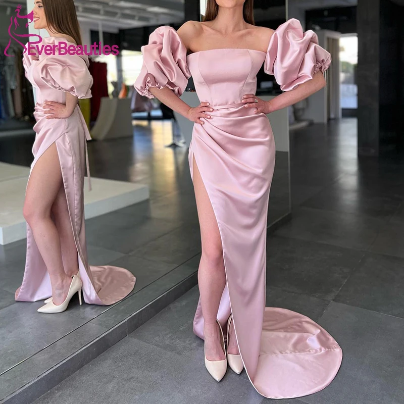 Vestidos De Gala Mermaid Prom Dresses Satin Dress Side Slit Puff Sleeves Formal Gown Elegant Dress Women for Wedding Party
Vestidos De Gala Mermaid Prom Dresses Satin Dress Side Slit Puff Sleeves Formal Gown Elegant Dress Women for Wedding Party