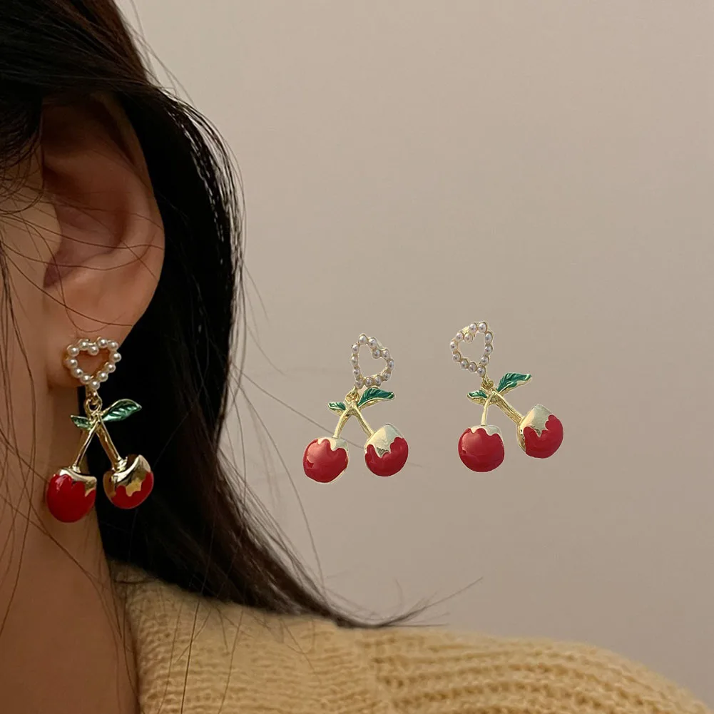 New Cute Simulation Red Cherry earrings Sweet Resin Hot Sale Gold ColorFor Women Girl Student Fruit 1Pair Earring Gift
New Cute Simulation Red Cherry earrings Sweet Resin Hot Sale Gold ColorFor Women Girl Student Fruit 1Pair Earring Gift