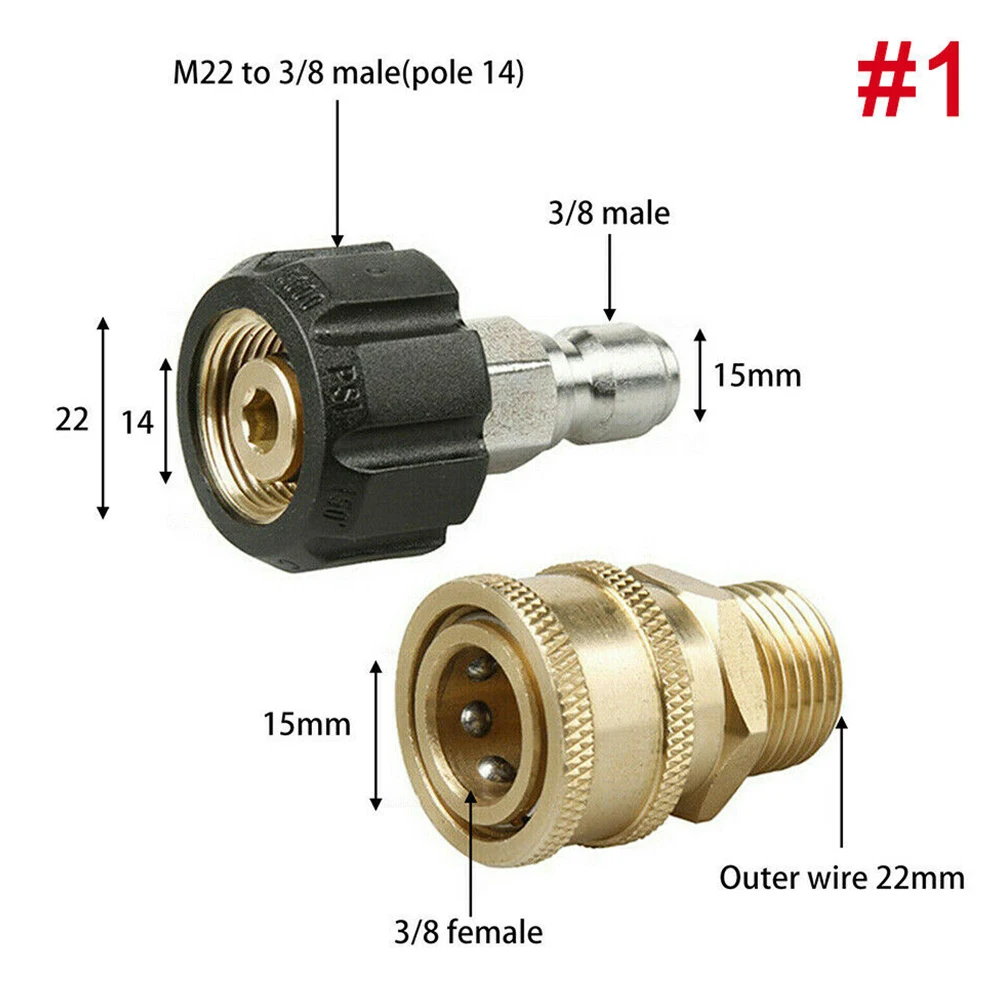 2Pcs Pressure Washer Adapter M22 14mm 15mm Swivel To 3/8 Inch Quick Connector Coupler Electric Pressure Washers
2Pcs Pressure Washer Adapter M22 14mm 15mm Swivel To 3/8 Inch Quick Connector Coupler Electric Pressure Washers
