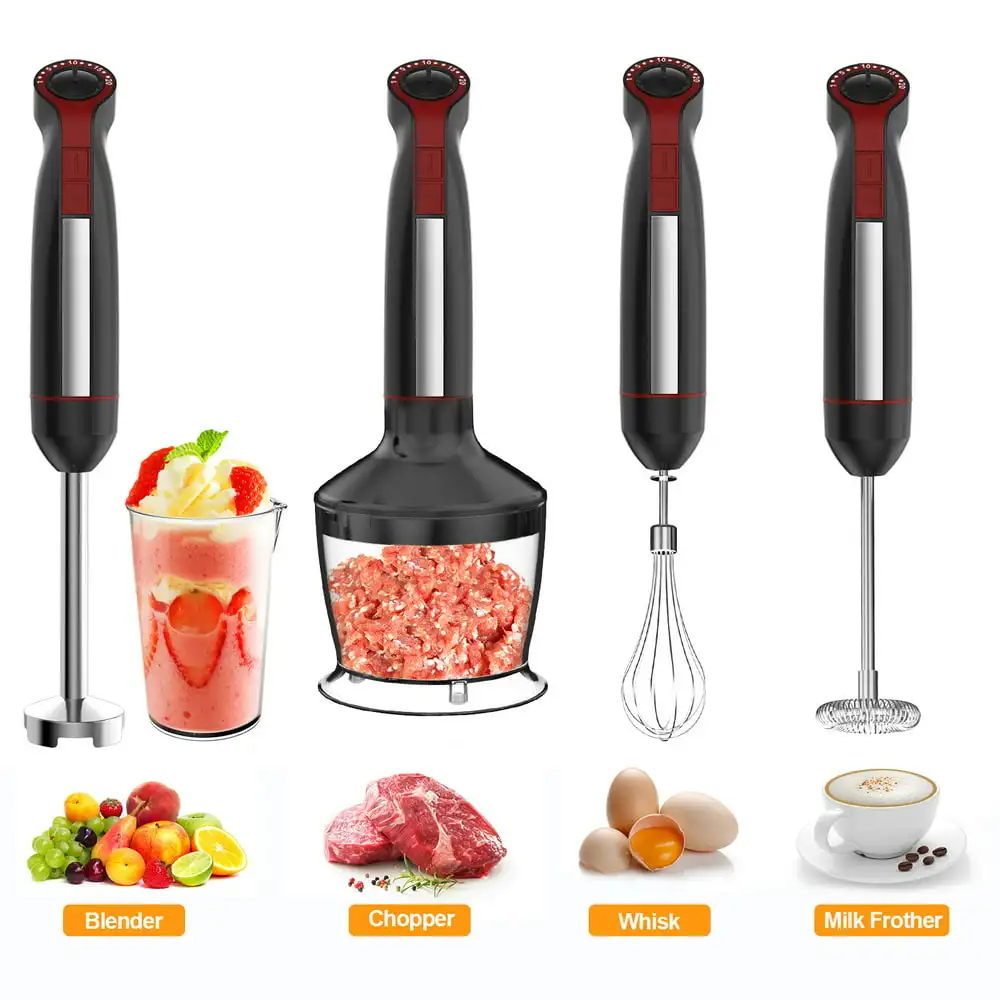 Immersion Blender 20-Speed Hand Blender 800W 5-in-1 Immersion Hand Blender Stick Blender with Turbo Mode Chopper Whisk and Milk
Immersion Blender 20-Speed Hand Blender 800W 5-in-1 Immersion Hand Blender Stick Blender with Turbo Mode Chopper Whisk and Milk