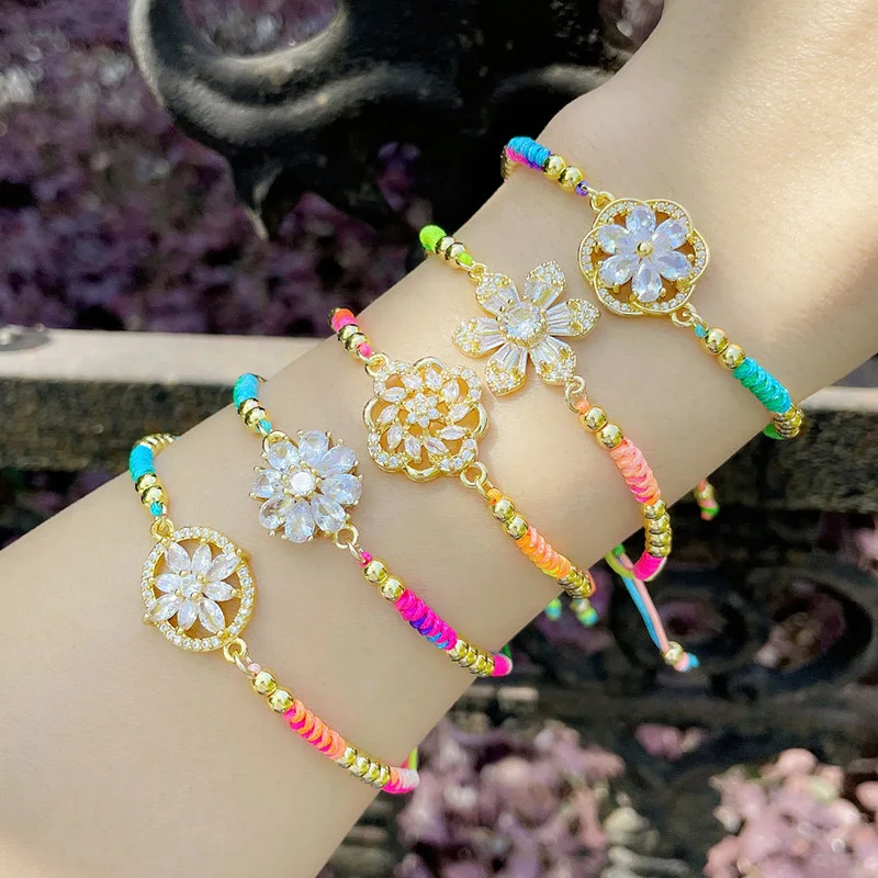 Summer New Colorful Rope Flower Bracelet Woman Bohemian Ethnic Hand-woven Bracelet Send Girlfriend Gifts DIY Jewelry Accessories
Summer New Colorful Rope Flower Bracelet Woman Bohemian Ethnic Hand-woven Bracelet Send Girlfriend Gifts DIY Jewelry Accessories