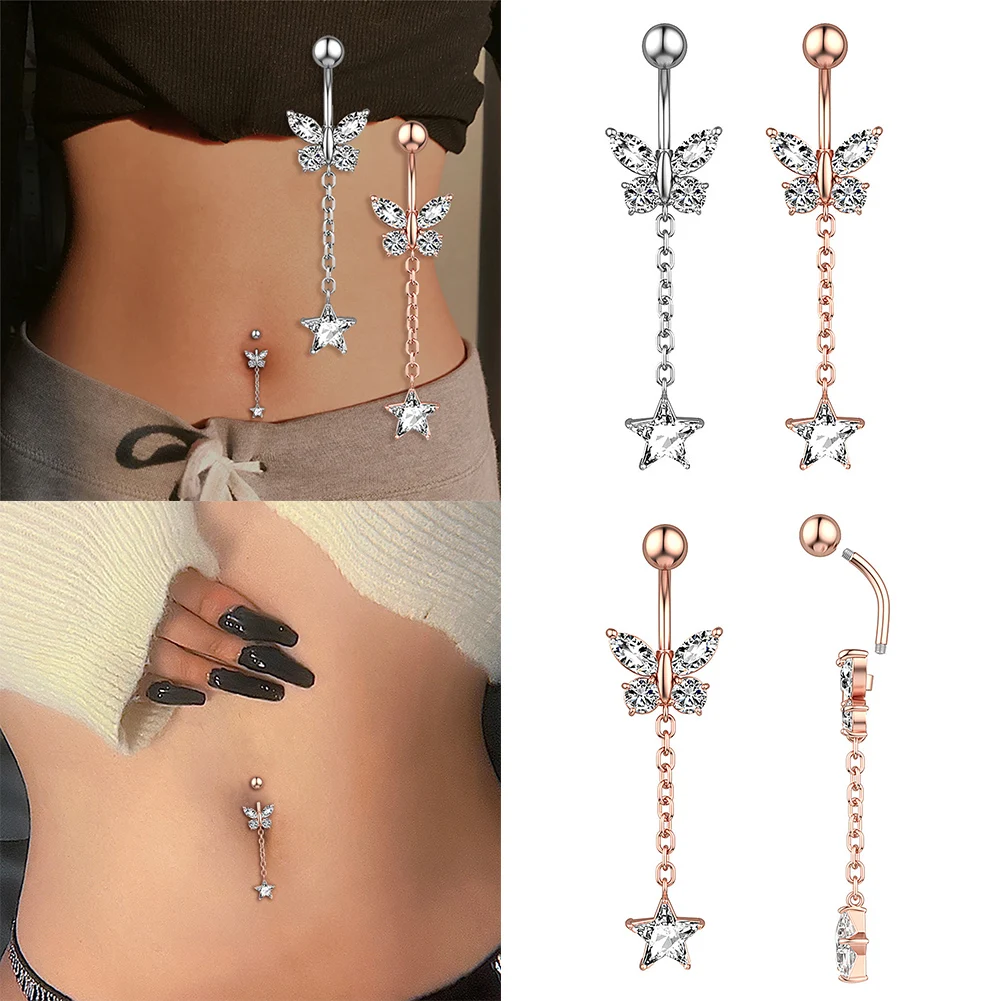 Butterfly Zircon Navel Ring Jewelry Body Piercing Button Rings Belly Navel Rings Drop Dangle Body Belly Piercing
Butterfly Zircon Navel Ring Jewelry Body Piercing Button Rings Belly Navel Rings Drop Dangle Body Belly Piercing