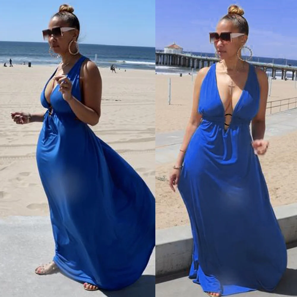 Open Back Sexy Formal Women Dress Sexy Sleeveless Chian Ring Maxi Dress Deep V Evening Party Long Dress
Open Back Sexy Formal Women Dress Sexy Sleeveless Chian Ring Maxi Dress Deep V Evening Party Long Dress