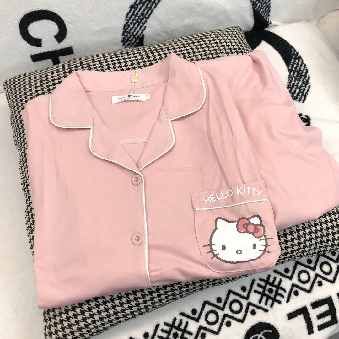 Sanrio Hello Kitty Autumn Student Pajamas Women's Spring Long Sleeve Long Pants Cardigan Cartoon Pajamas Household Suit 2pcs Set
Sanrio Hello Kitty Autumn Student Pajamas Women's Spring Long Sleeve Long Pants Cardigan Cartoon Pajamas Household Suit 2pcs Set
