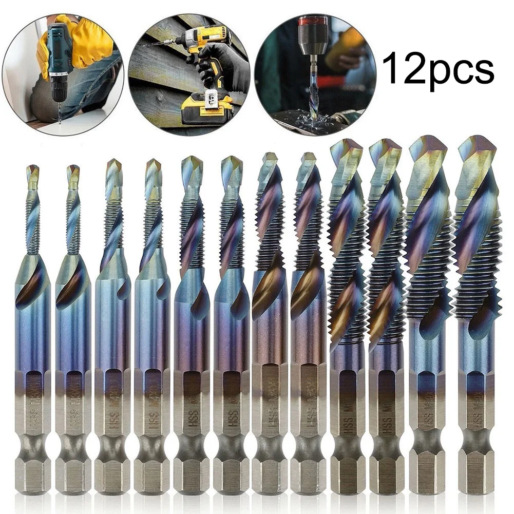 12PCS Screw Tap Drill Bit 1/4" Hex Shank Drill HSS Screw Thread Metric Tap Drill M3 M4 M5 M6 M8 M10 Metric Combination Bit
12PCS Screw Tap Drill Bit 1/4" Hex Shank Drill HSS Screw Thread Metric Tap Drill M3 M4 M5 M6 M8 M10 Metric Combination Bit